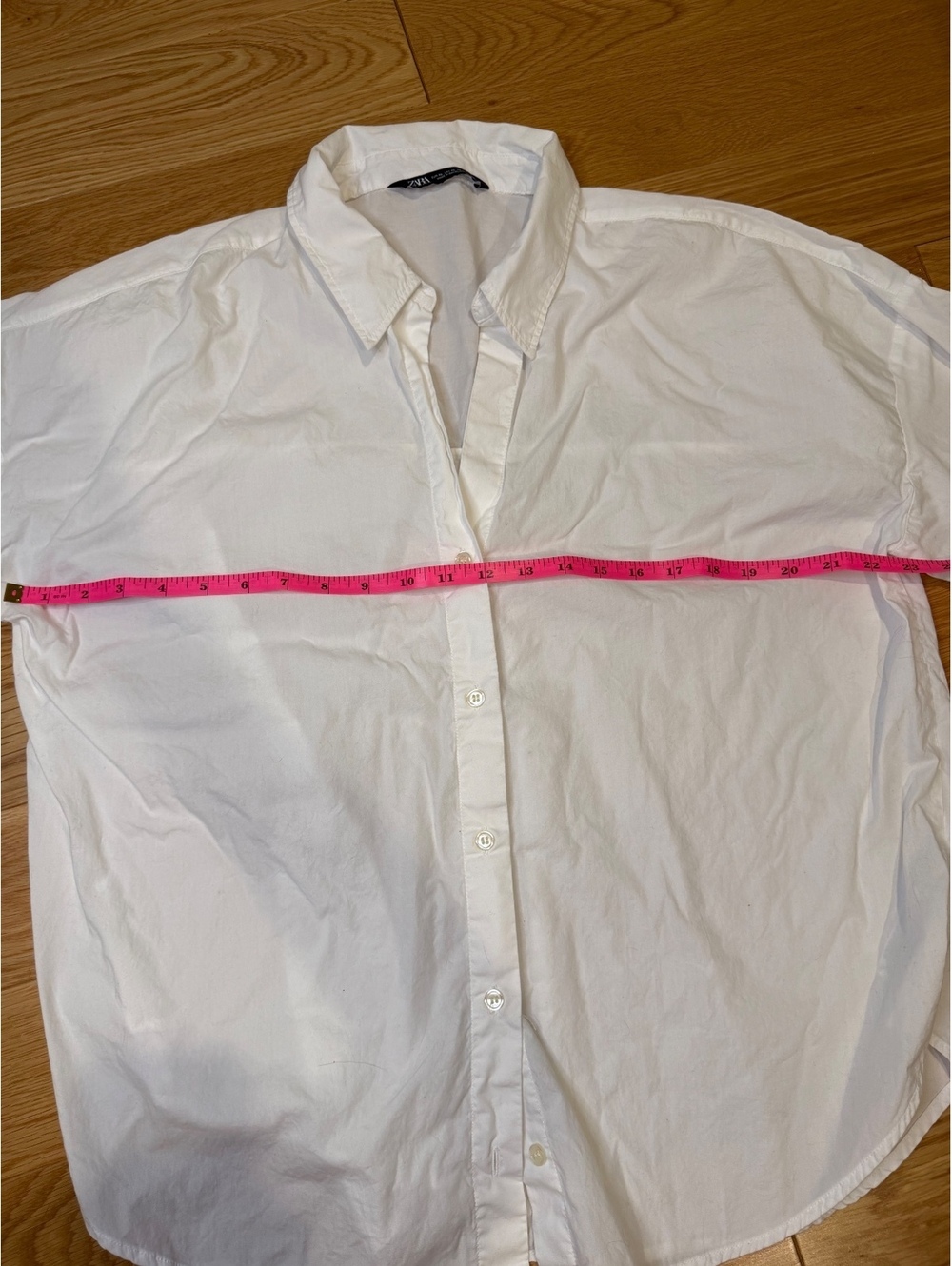 ZARA White Poplin Button Up Shirt XL - Picture 4 of 7